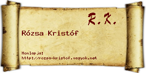 Rózsa Kristóf névjegykártya
