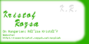 kristof rozsa business card