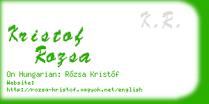 kristof rozsa business card